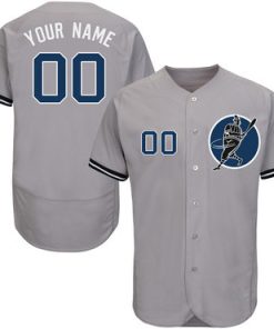 Custom Yankees Gray Flexbase New Design Jersey