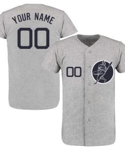 Custom Yankees Gray New Design Jersey