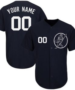 Custom Yankees Navy Cool Base New Design Jersey