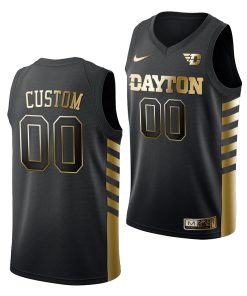 Custom Dayton Flyers Black Golden Edition Limited Jersey NCAA Basketball