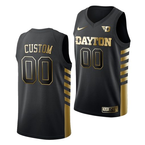 Custom Dayton Flyers Black Golden Edition Limited Jersey NCAA Basketball