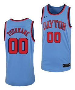 Custom Dayton Flyers Light Blue College Basketball Jersey