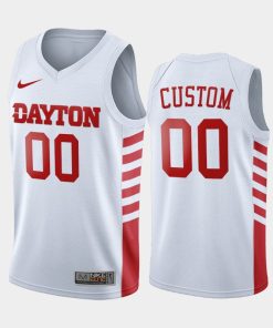 Custom Dayton Flyers White College Basketball Jersey