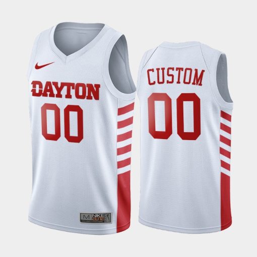 Custom Dayton Flyers White College Basketball Jersey