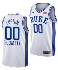 Custom Duke Blue Devils White 2020-21 Equality Blm Social Justice Jersey