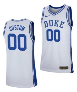 Custom Duke Blue Devils White Basketball Jersey