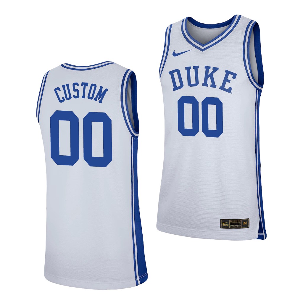 Custom Duke Blue Devils White Basketball Jersey - Heretro.com