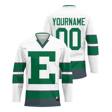 Custom Eastern Michigan Eagles White College Hockey Jersey