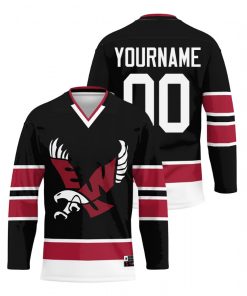 Custom Eastern Washington Eagles Black College Hockey Jersey