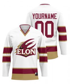 Custom Elon Phoenix White College Hockey Jersey
