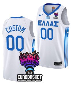 Custom Eurobasket 2022 Greece Home White Jersey