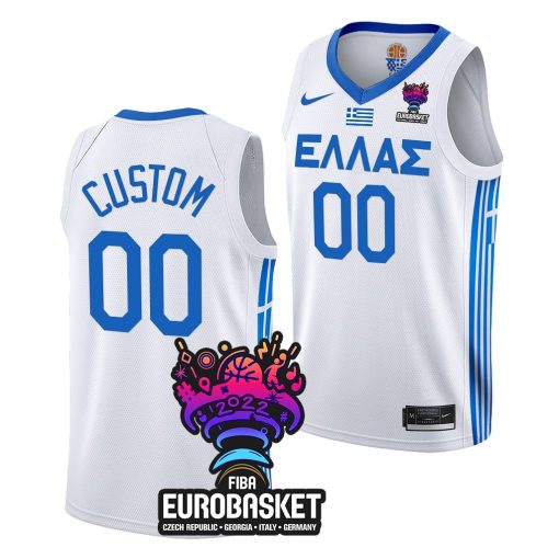 Custom Eurobasket 2022 Greece Home White Jersey