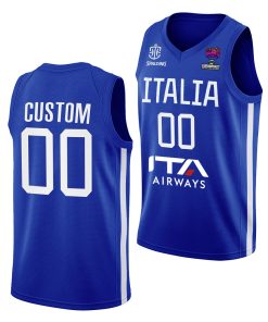 Custom Eurobasket 2022 Italy Home Blue Jersey