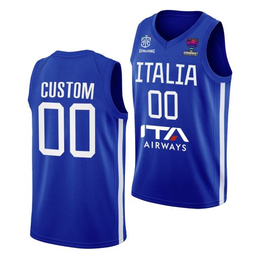 Custom Eurobasket 2022 Italy Home Blue Jersey