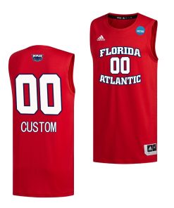 Custom Fau Owls 2023 NCAA March Madness Red Basketball Jersey