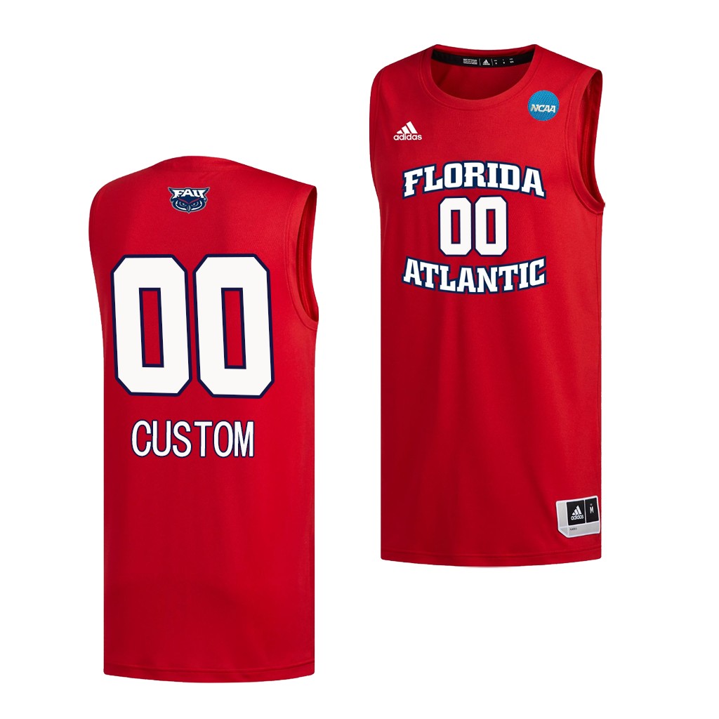Custom Fau Owls 2023 NCAA March Madness Red Basketball Jersey