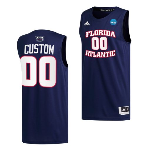 Custom Fau Owls 2023 NCAA March Madness Navy Basketball Jersey