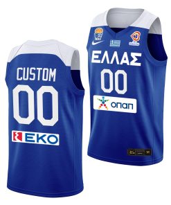 Custom Fiba Basketball World Cup 2022 Greece European Qualifiers Blue Jersey