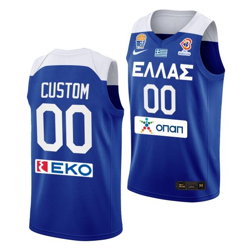 Custom Fiba Basketball World Cup 2022 Greece European Qualifiers Blue Jersey