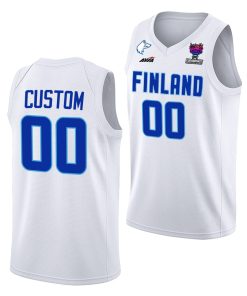 Custom Fiba Eurobasket 2022 Finland Home White Jersey