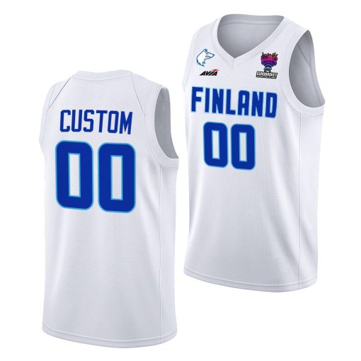 Custom Fiba Eurobasket 2022 Finland Home White Jersey