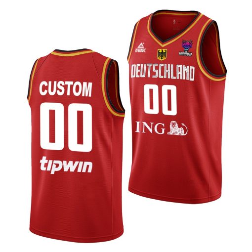 Custom Fiba Eurobasket 2022 Germany Red Jersey