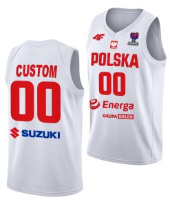 Custom Fiba Eurobasket 2022 Poland Home White Jersey