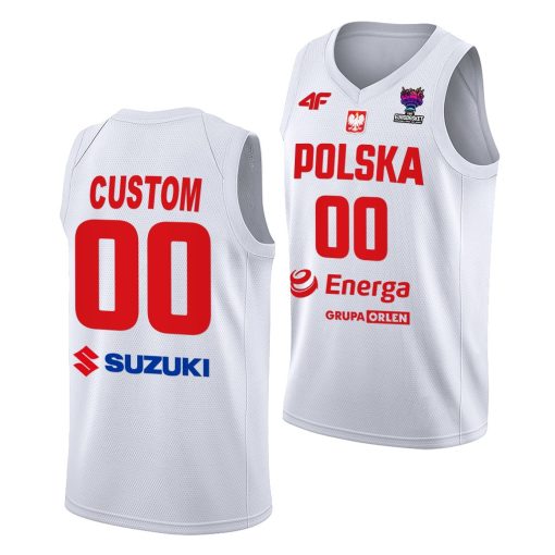 Custom Fiba Eurobasket 2022 Poland Home White Jersey