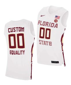 Custom Florida State Seminoles White Equality College Basketball Jersey
