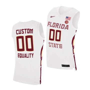 Custom Florida State Seminoles White Equality College Basketball Jersey