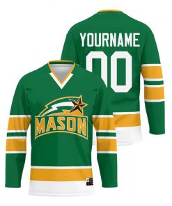 Custom George Mason Patriots Green College Hockey Jersey