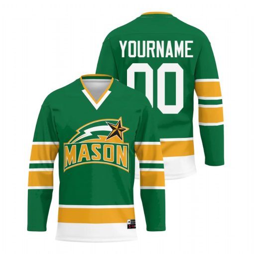 Custom George Mason Patriots Green College Hockey Jersey