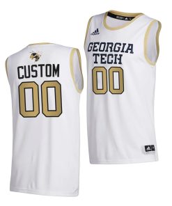 Custom Georgia Tech Yellow Jackets White 2020-21 College Basketball Jersey