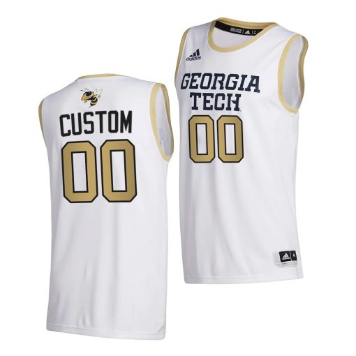 Custom Georgia Tech Yellow Jackets White 2020-21 College Basketball Jersey