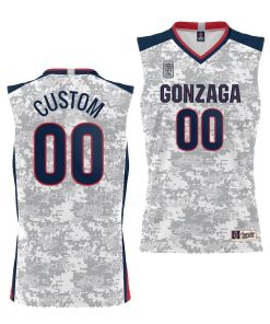 Custom Gonzaga Bulldogs 2022 Carrier Classic White Armed Forces Day Jersey