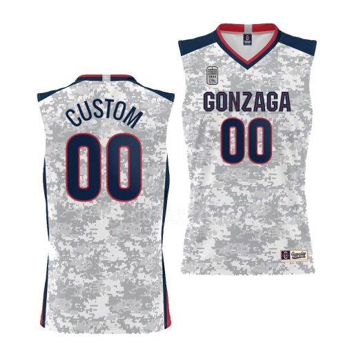 Custom Gonzaga Bulldogs 2022 Carrier Classic White Armed Forces Day Jersey