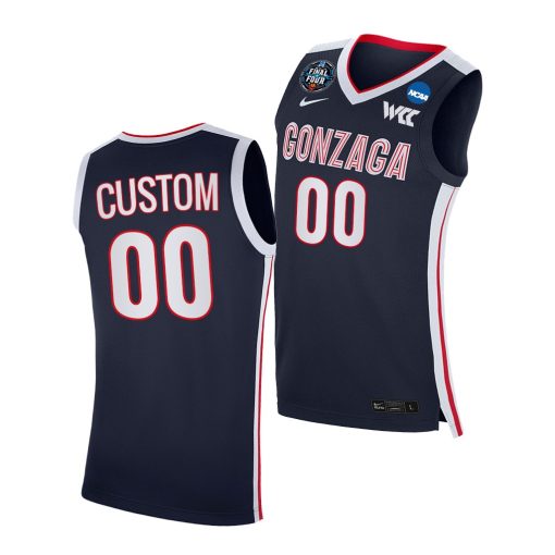 Custom Gonzaga Bulldogs 2021 March Madness Final Four Navy Wcc Jersey