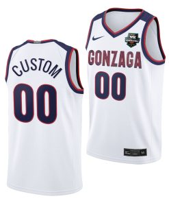 Custom Gonzaga Bulldogs 2021 Wcc Basketball Conference Tournament Champions White Limited Jersey March Madness