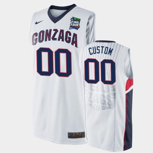 Custom Gonzaga Bulldogs White 2019 Final-four Jersey