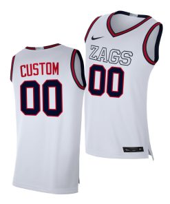 Custom Gonzaga Bulldogs White 2020-21 College Basketball Jersey