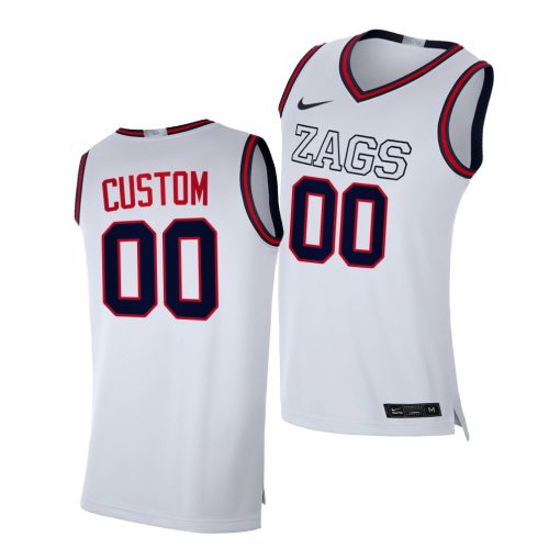 Custom Gonzaga Bulldogs White 2020-21 College Basketball Jersey