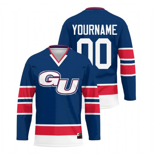 Custom Gonzaga Bulldogs Navy College Hockey Jersey