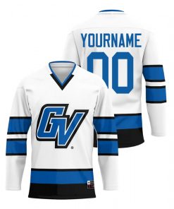 Custom Grand Valley State Lakers White College Hockey Jersey