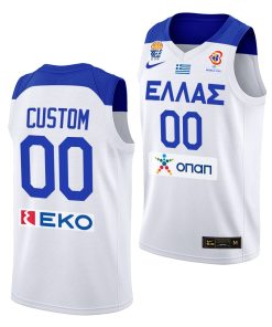 Custom Greece Fiba Basketball World Cup 2022 White Jersey Home
