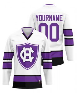 Custom Holy Cross Crusaders White College Hockey Jersey