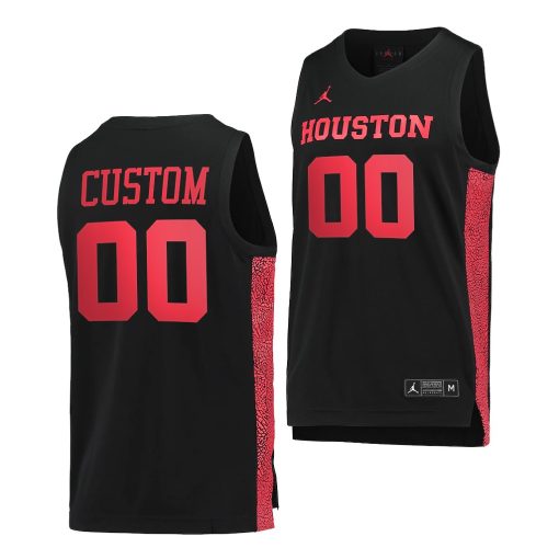 Custom Houston Cougars Black Commemorative Classic Jersey Basketball