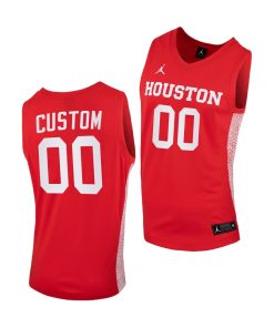 Custom Houston Cougars Red 2020-21 College Basketball Jersey