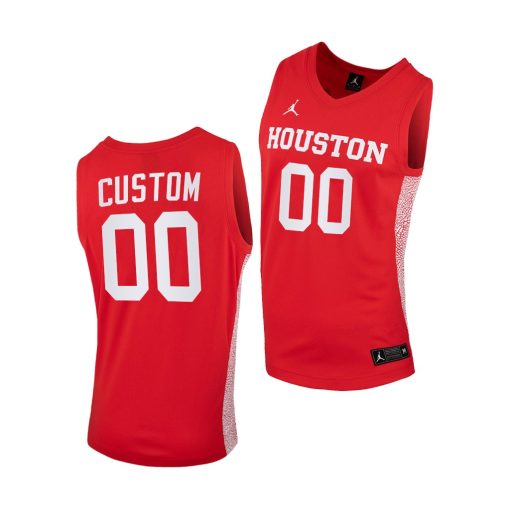 Custom Houston Cougars Red 2020-21 College Basketball Jersey