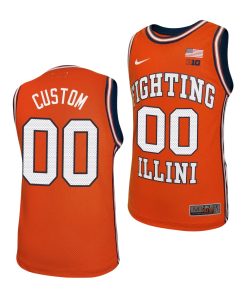 Custom Illinois Fighting Illini College Basketball Orange Jersey