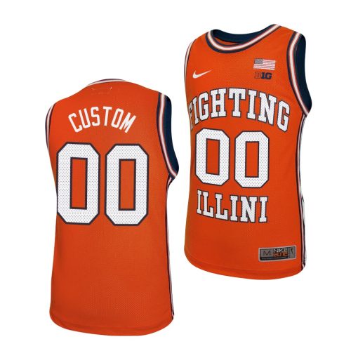 Custom Illinois Fighting Illini College Basketball Orange Jersey